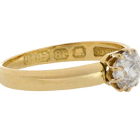 Victorian old cut diamond solitaire ring from 1892