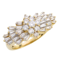 Vintage baguette and brilliant cut diamond ring