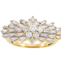 Vintage baguette and brilliant cut diamond ring