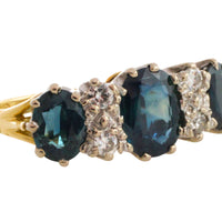 Vintage sapphire and diamond ring in 18 carat gold