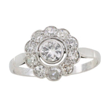 Old cut diamond cluster ring iin white gold-engagement rings-The Antique Ring Shop
