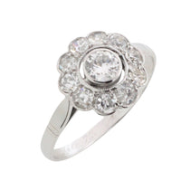 Old cut diamond cluster ring iin white gold-engagement rings-The Antique Ring Shop