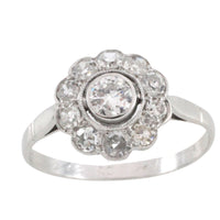 Old cut diamond cluster ring iin white gold-engagement rings-The Antique Ring Shop