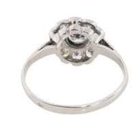 Old cut diamond cluster ring iin white gold-engagement rings-The Antique Ring Shop