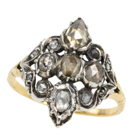Antique rose diamond ring in silver and gold-Antique rings-The Antique Ring Shop