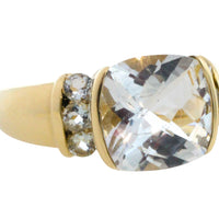 Vintage aquamarine ring in 14 carat gold-Vintage Rings-The Antique Ring Shop