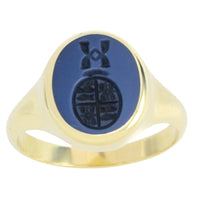 Vintage signet intaglio ring in 14 carat gold