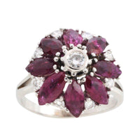 White gold ruby and diamond ring