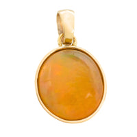 Orange opal pendant in 14 carat gold