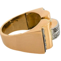 Art Deco rose diamond tank ring in 18 carat gold-Vintage rings-The Antique Ring Shop