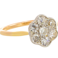 Edwardian old cut diamond cluster ring