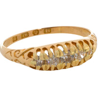 Victorian five stone old cut diamond ring from 1883