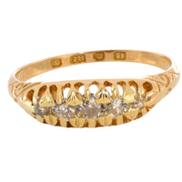Victorian five stone old cut diamond ring from 1883