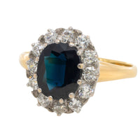 Vintage sapphire and diaond cluster ring