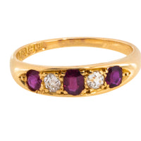 Edwrdian ruby and diamond ring from 1911