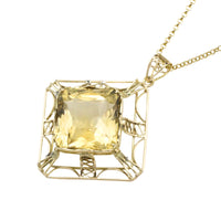 Vintage citrine pendant in 14 carat gold