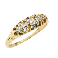 Edwardian five stone old cut diamond ring