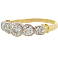 Five stone diamond ring in 18 carat gold