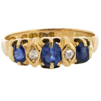 Victorian sapphire and diamond ring from 1897