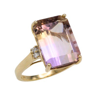 Amatrine and diamond ring