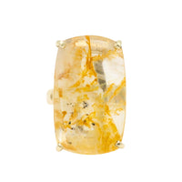 Large rock crystal ring in 14 carat gold-Vintage Rings-The Antique Ring Shop