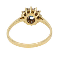 Sapphire and diamond cluster ring