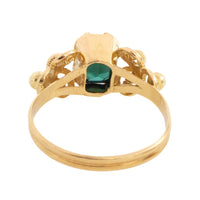 Ornate tourmaline ring in 18 carat gold