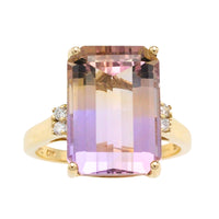 Amatrine and diamond ring