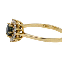 Sapphire and diamond cluster ring