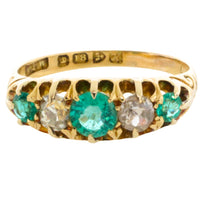 Edwardian emerald and diamond ring from 1908-Antique rings-The Antique Ring Shop