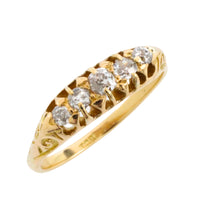 Edwardian five stone old cut diamond ring