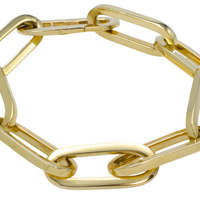 Paper clip bracelet in 14 carat gold