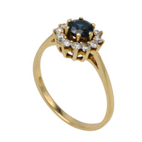 Sapphire and diamond cluster ring