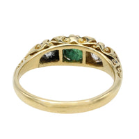 Vintage emerald and diamond ring-Vintage Rings-The Antique Ring Shop
