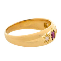Ruby and old cut diamond gypsy ring from 1905-Antique rings-The Antique Ring Shop
