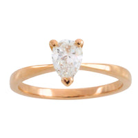 Pear cut diamond solitaire ring in 18 carat gold