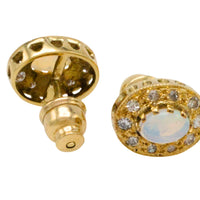 Vintage opal and diaomond studs