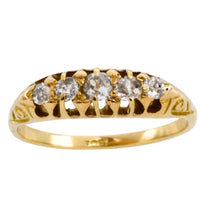 Edwardian five stone old cut diamond ring