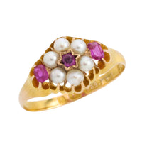 Ring met robijn en parel uit 1872