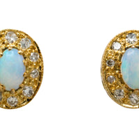 Vintage opal and diaomond studs