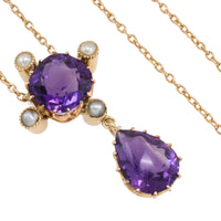 Victorian amethyst and pearl pendant
