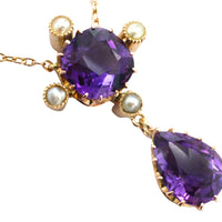 Victorian amethyst and pearl pendant