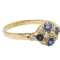 Edwardian sapphire and old cut diamond ring from 1909-Antique rings-The Antique Ring Shop