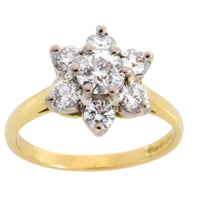 Vintage diamond cluster ring in 18 carat gold