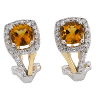 Citrine and diamond earrings