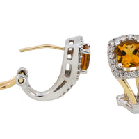 Citrine and diamond earrings