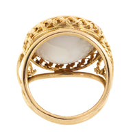 18 carat gold ring with mabe pearl-Vintage Rings-The Antique Ring Shop