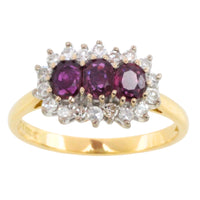 Vintage ruby and diamond ring in 18 carat gold