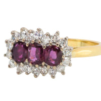 Vintage ruby and diamond ring in 18 carat gold