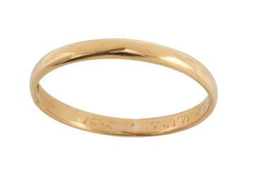 18 carat gold wedding band from 1920